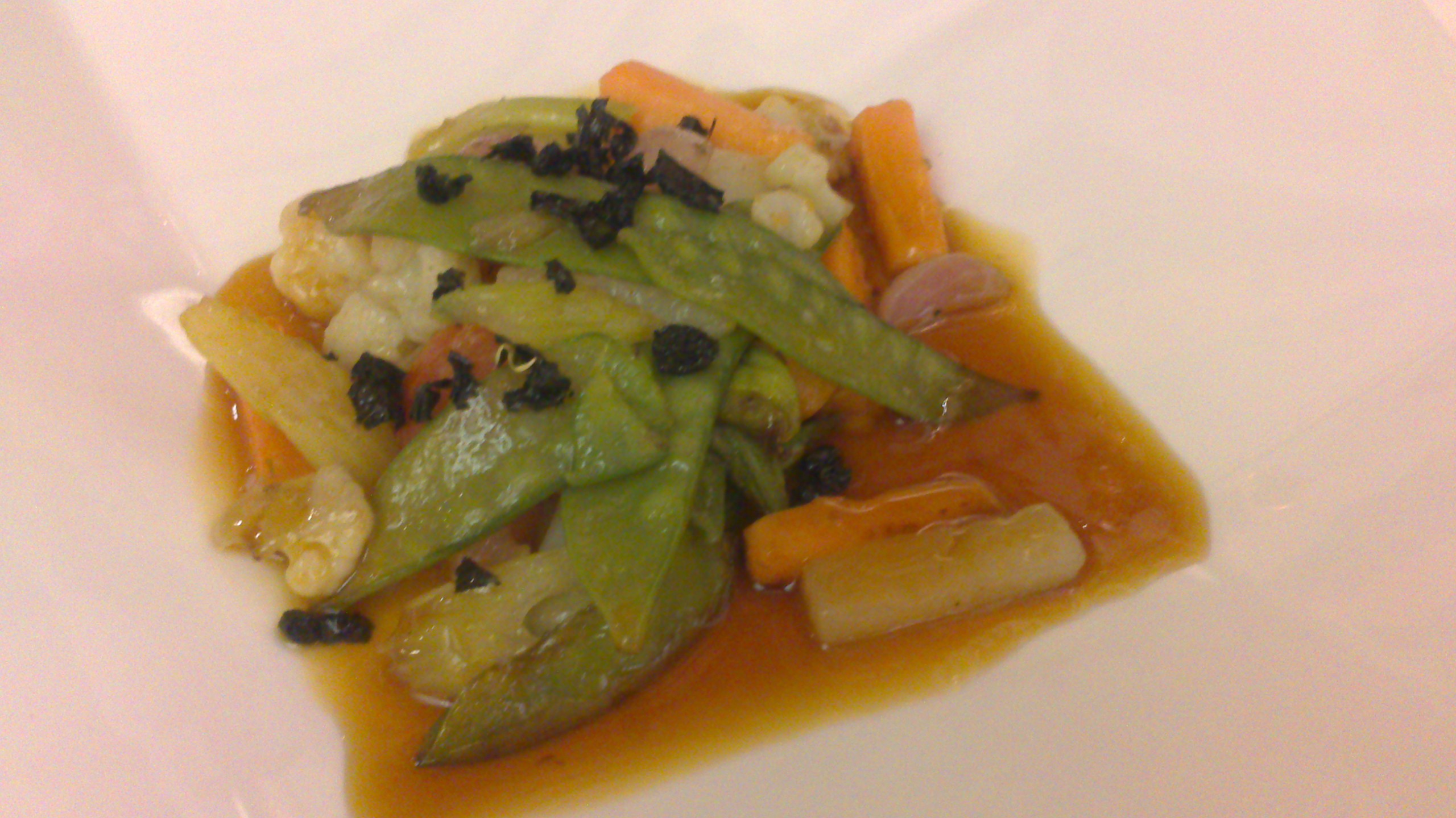 Restaurante Aretxondo Verduras con jugo de carne.